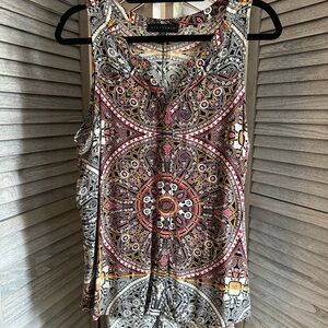 Sanctuary Black and Red Paisley Tank Top